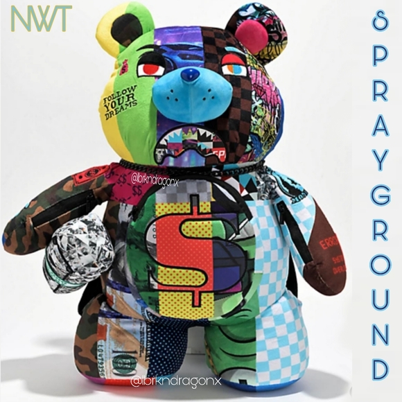 NWT Bear Backpack Sprayground Lucid Dreaming Big Backpack Authentic Guaranteed - Picture 4 of 16